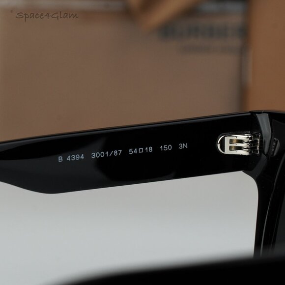 BRAND NEW Burberry BE4394 300187 Black Dark Grey Unisex Square Sunglasses - Picture 4 of 12